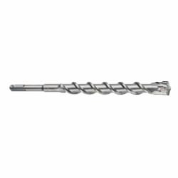 SDS drill bit with spiral flutes isolated on white background.