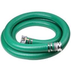 A green hose is wrapped around itself.