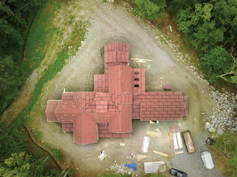Bird’s-eye view of building under construction with Zip System