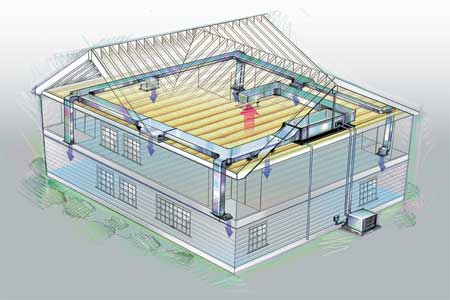 central air home cutaway view