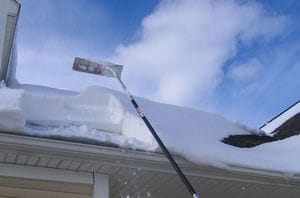 Roof rake snow removal