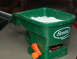 seed spreader used to spread ice melt